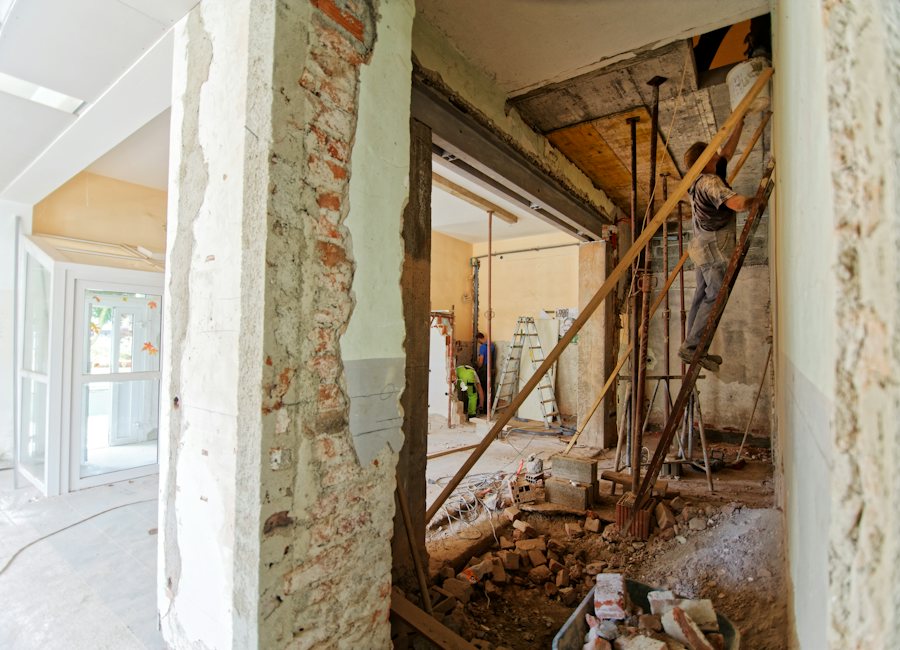 Stripped-back house mid-renovation
